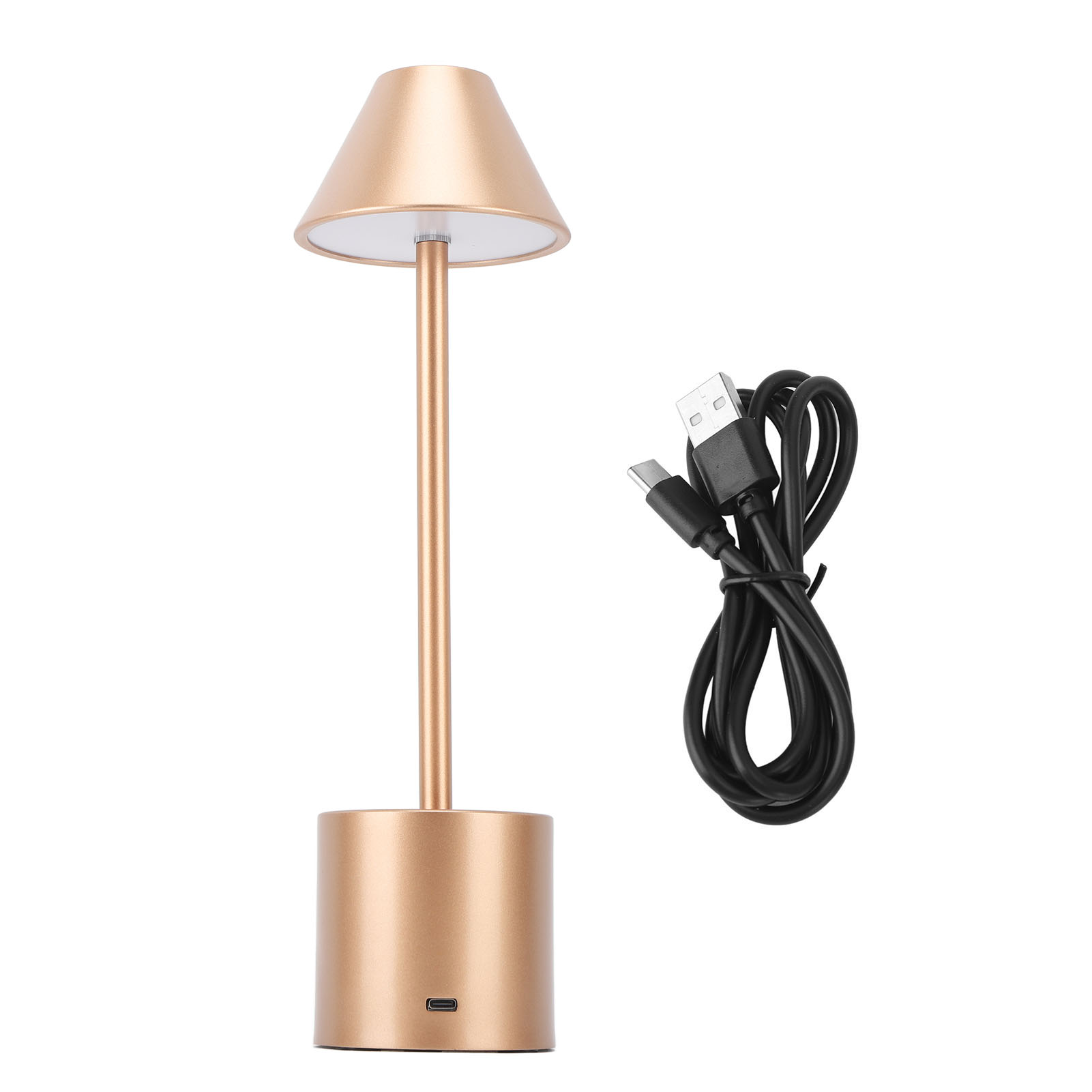 Wiederaufladbare Kabellose Led-schreibtischlampe Mit 2000 Mah Akku, Roségoldenes Eisendesign, 34 Cm, 3 Farbtemperaturen, Touch-steuerung