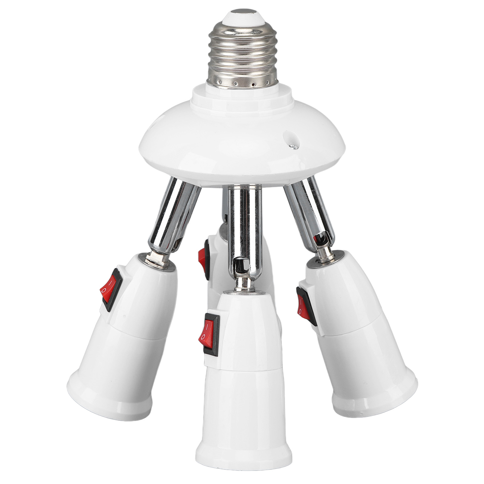 Toivize 4-in-1 E27/e26-fassungsadapter-lichtteiler Mit Schalter, 360°-drehung Und Feuerhemmendem Abs