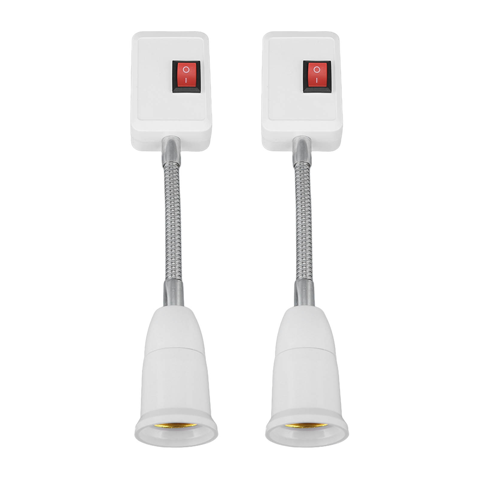 Toivize E27/e26 Lampenfassung, 2er-set Mit Schalter Und 10 Cm Flexiblem Arm, Feuerhemmendes Abs Für Die Innenbeleuchtung
