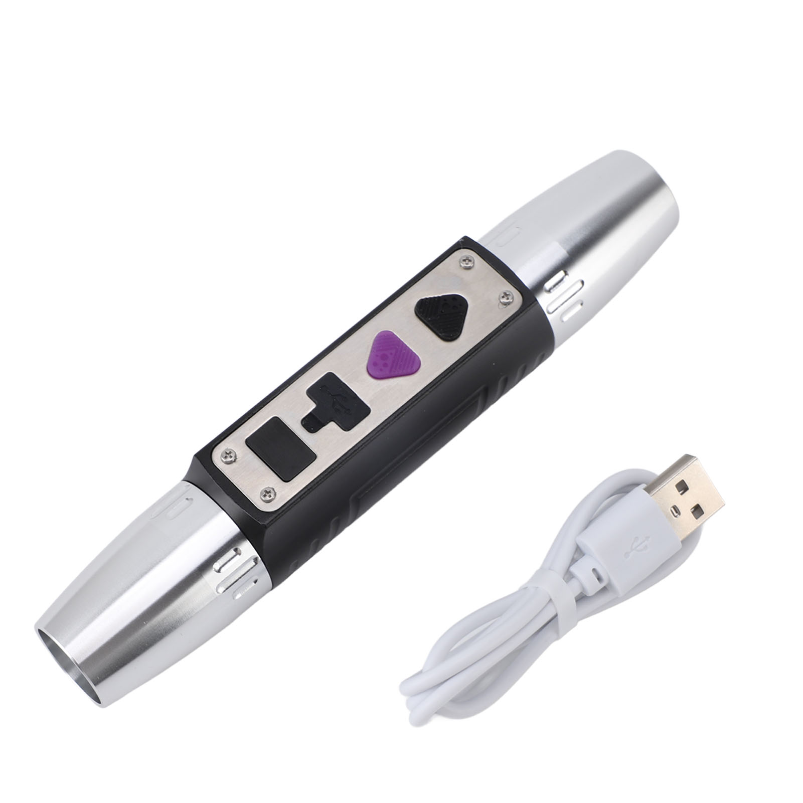 Toivize Expert Taschenlampe, Usb 2000mah Aluminium, 4 Uv-leds 365/395nm Weiß/gelb, Professionelle Taschenlampe Zur Jade- Und Edelsteinbestimmung, Wiederaufladbar