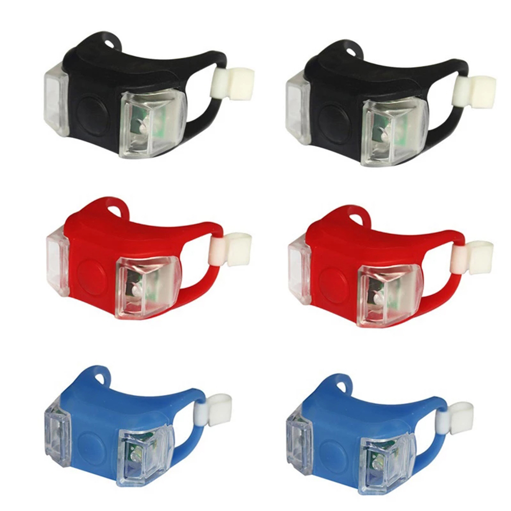 Feux Led Vélo Yue Xing Hui 6e Gén Silicone Étanche 3 Paires Rouge Bleu Noir 3 Modes Clignotants Installation Rapide Sans Outils