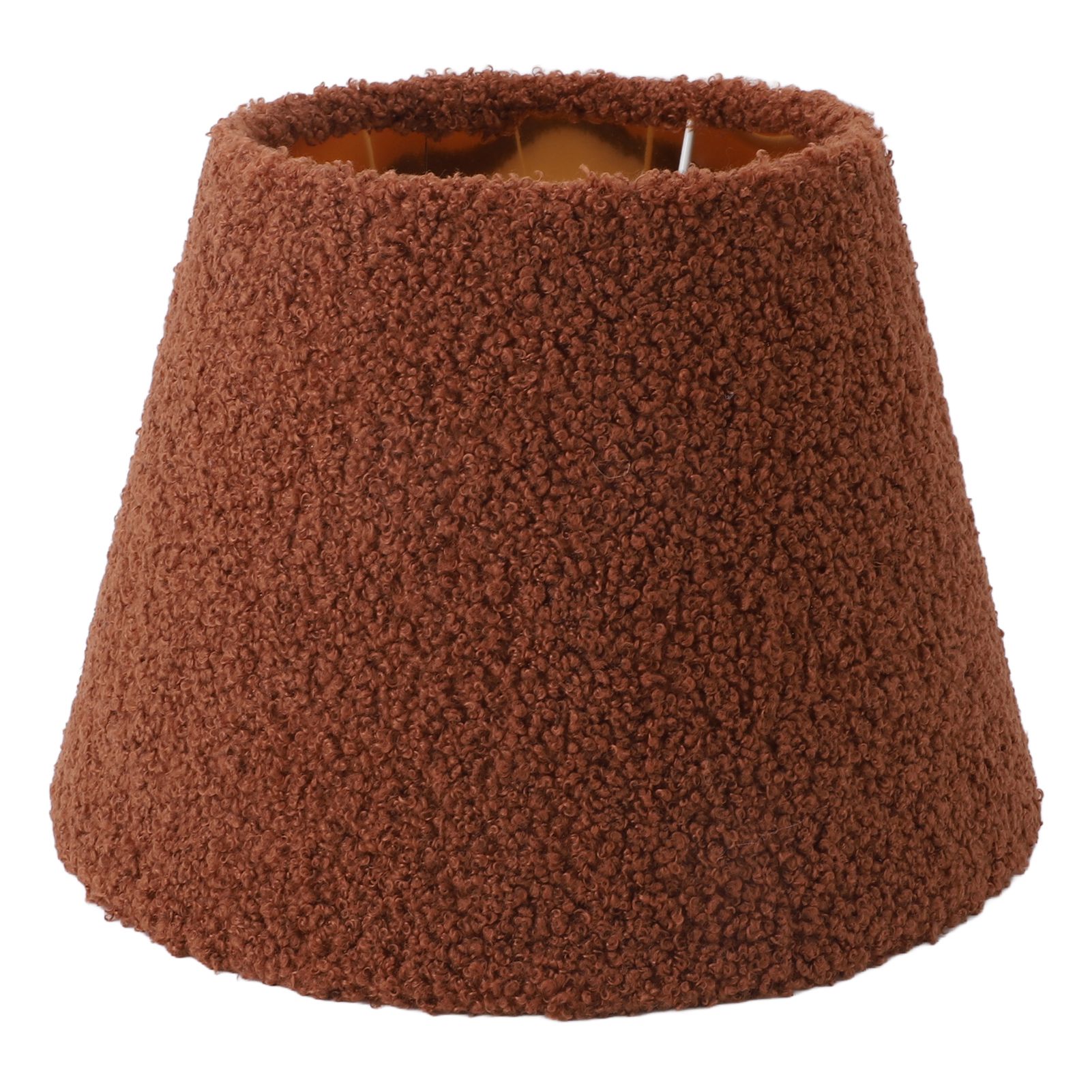 Konischer Lampenschirm Aus Weichem, Kaffeebraunem Stoff, Goldfarben Gefüttert, Geeignet Für E14/e27-leuchtmittel, 16 X 25 X 18 Cm, Warmes Licht Für Ein Gemütliches Ambiente