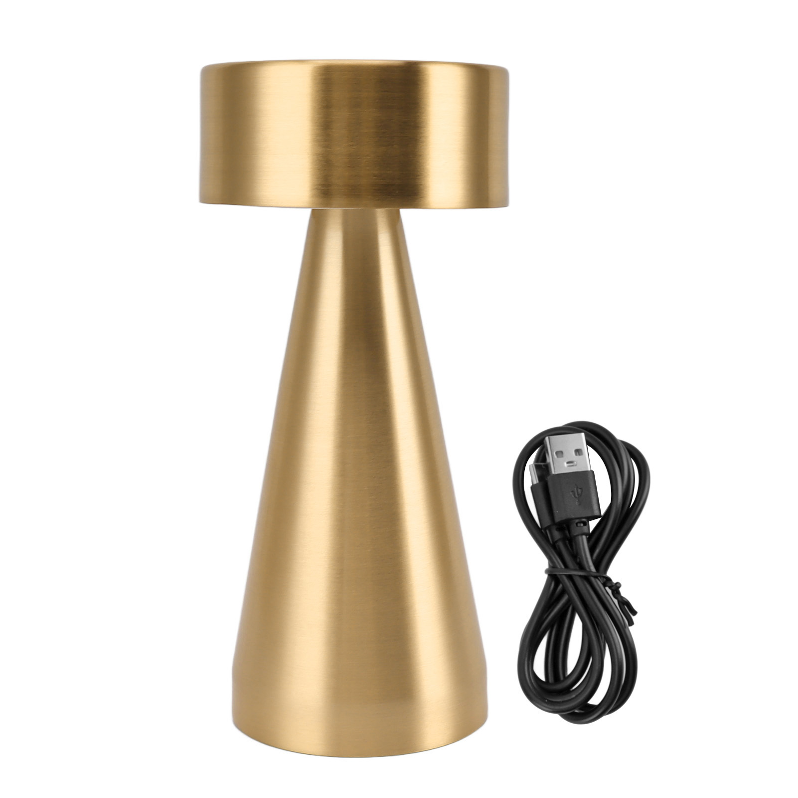 Tragbare Led-touch-schreibtischlampe, Goldfarbenes Metall, 3 Farbtemperaturstufen, Stufenloses Dimmen, 1800-mah-akku, Elegantes Design