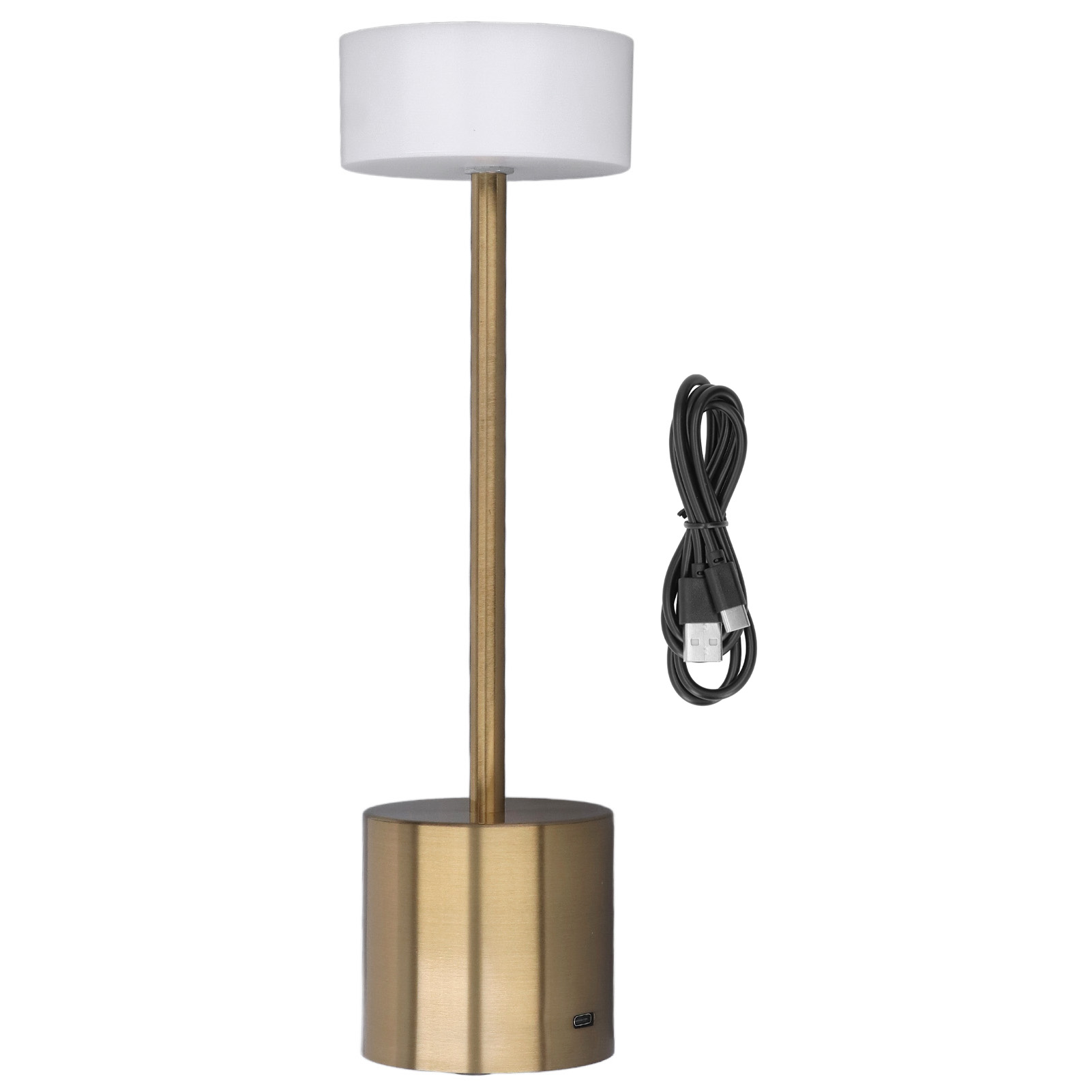 Kabellose Schreibtischlampe – Gold – Usb-c-aufladbar, 3 Lichtmodi & Stufenlose Dimmung, 2000-mah-akku, Metall