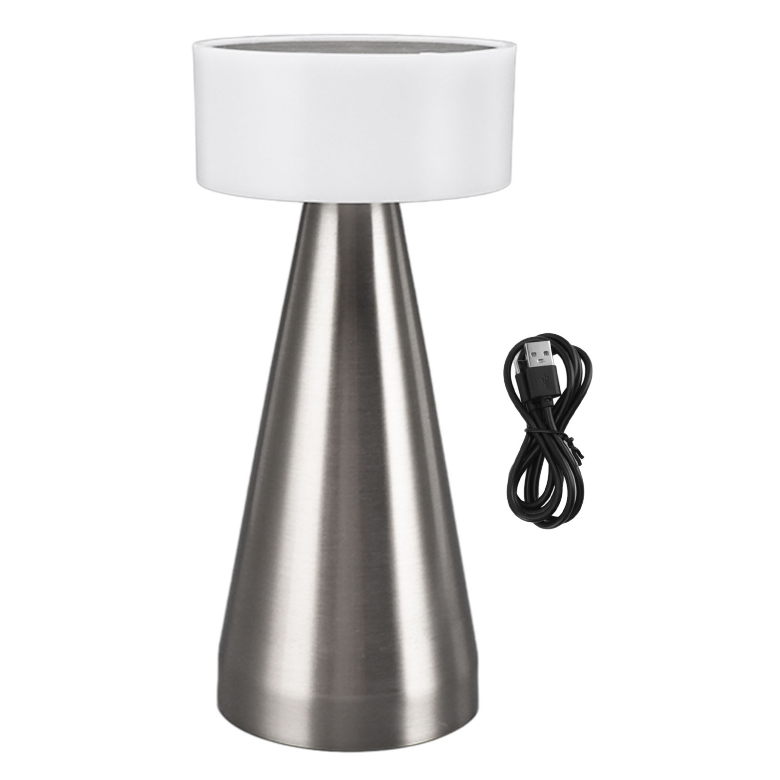 Wiederaufladbare, Tragbare Led-schreibtischlampe Mit 1800 Mah, Silberfarben, 3 Farbtemperaturstufen, Touch-dimmung, Kompaktes 20-cm-design Für Moderne Einrichtungen