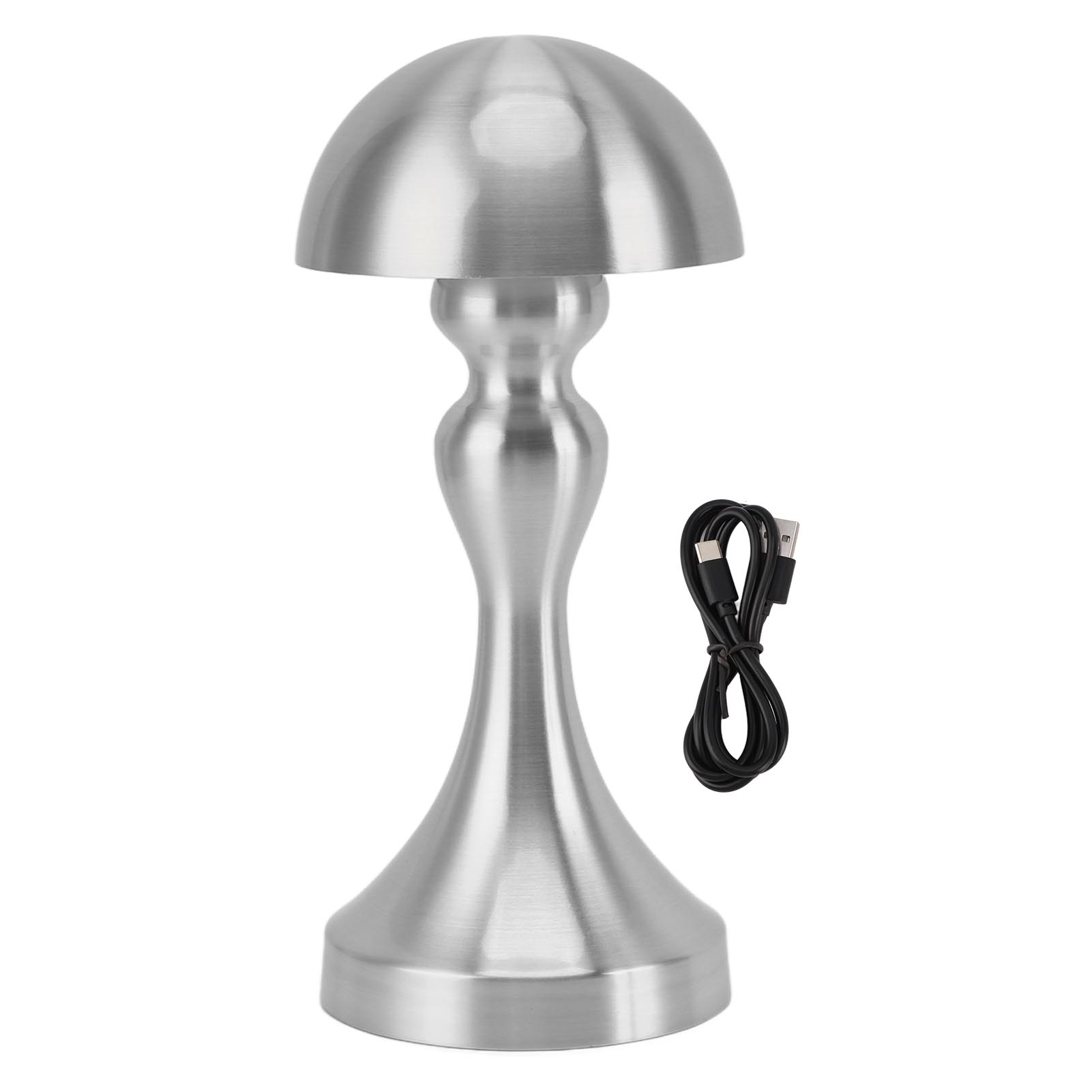 Ortmia Wiederaufladbare Kabellose Led-tischleuchte, Schlankes Design, Silber, 22 Cm, Eisen, 1800 Mah, Touch-steuerung