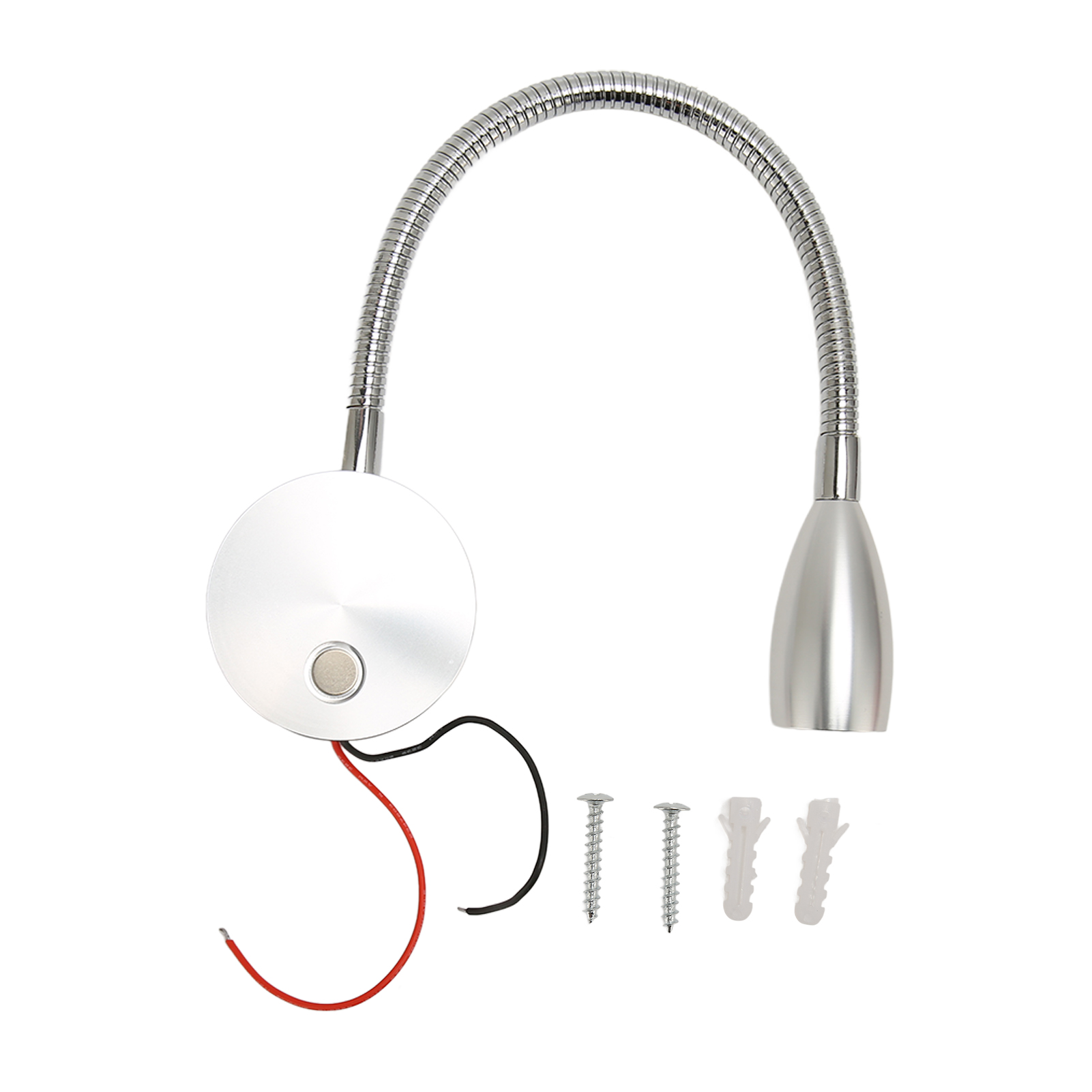 Led-nachttischlampe Mit Schwanenhals Für Wohnmobile, Usb + Usb-c, 3 Leuchten, Touch-bedienung, 12–24 V, Silbernes Aluminium, Ø 7 Cm