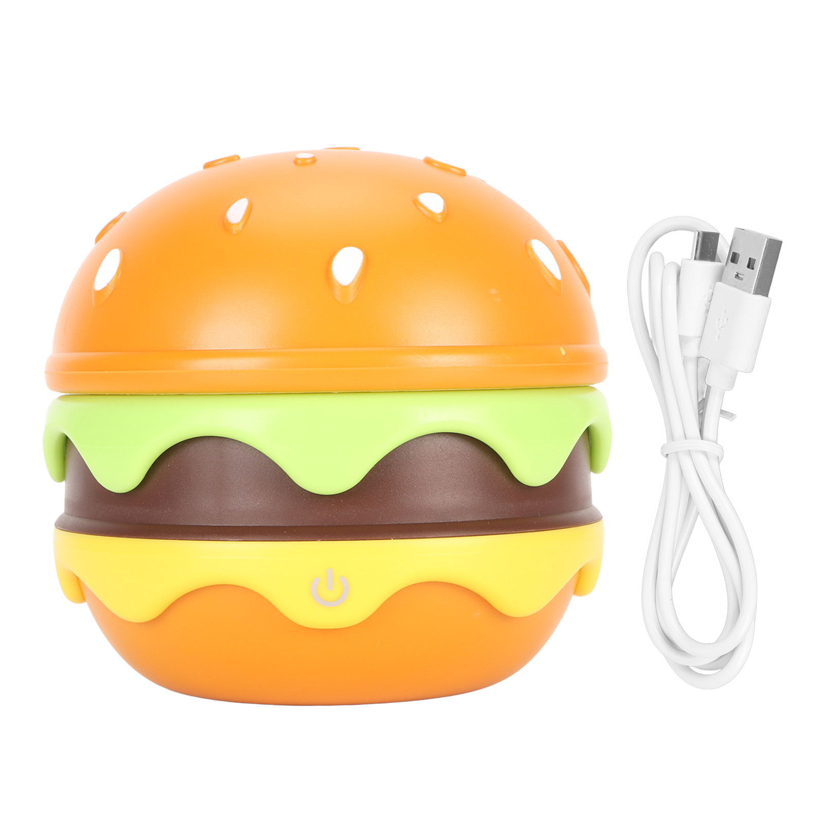 Toivize Led-schreibtischlampe, Hamburger-design, Flexibler Abs-kragen, Usb-aufladbar, Warmes Licht, Originelles Design, Praktische Aufbewahrung