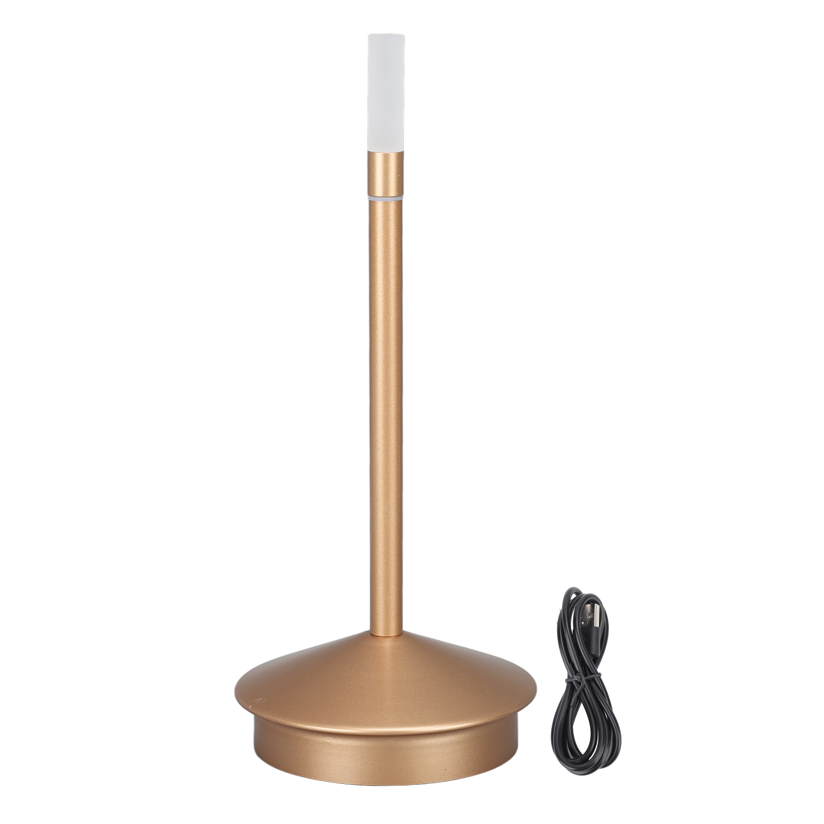 Kabellose Led-tischleuchte Mit Kerzenmuster, Wiederaufladbar Über Usb-c, 2000 Mah, Touch-steuerung, Dimmbar, Roségoldenes Eisen, 24,5 Cm, Warmes Licht
