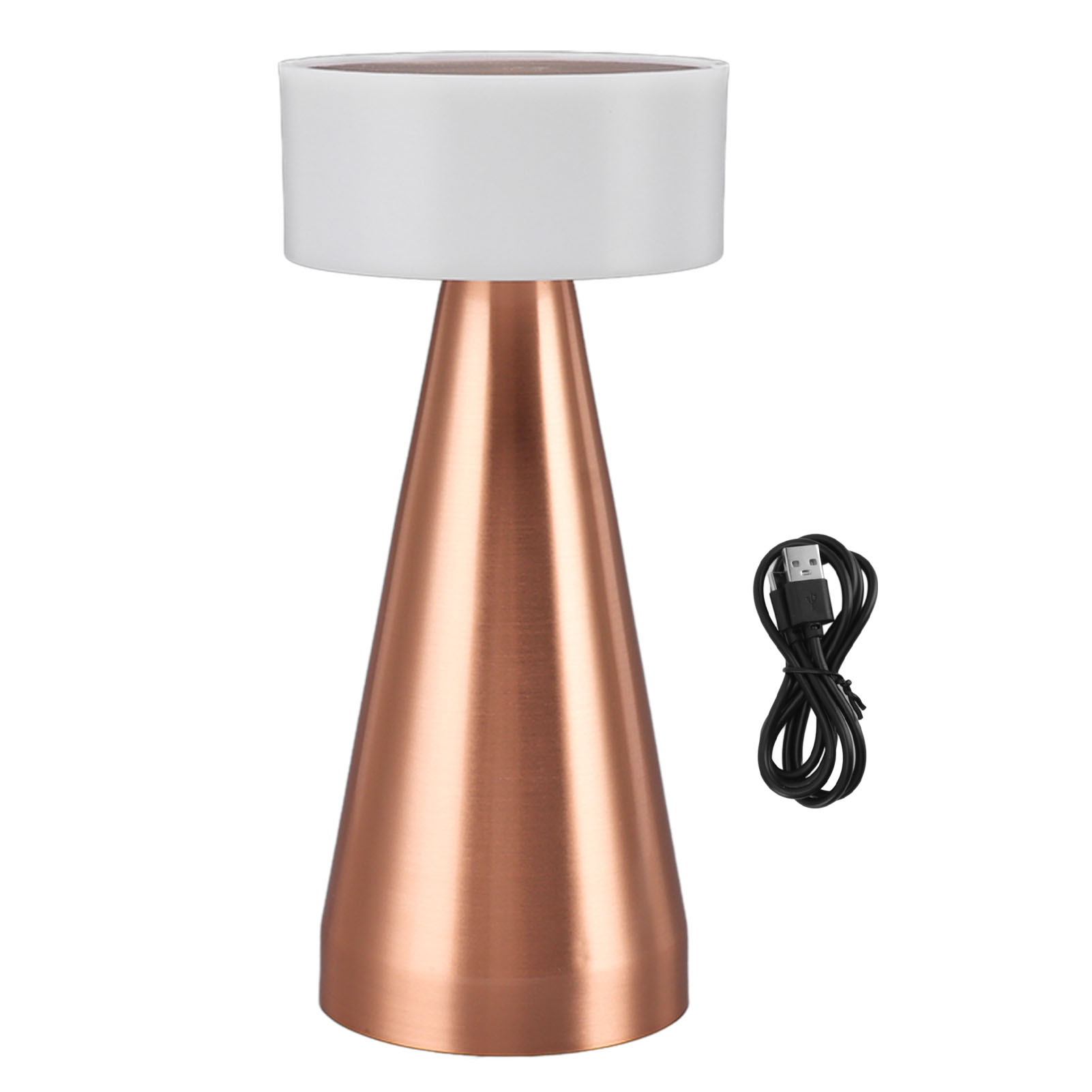 Tragbare, Kabellose, Wiederaufladbare Led-tischleuchte, 1800 Mah, Dimmbar, 3 Farbtemperaturen, Minimalistisches Industriedesign, Roségold