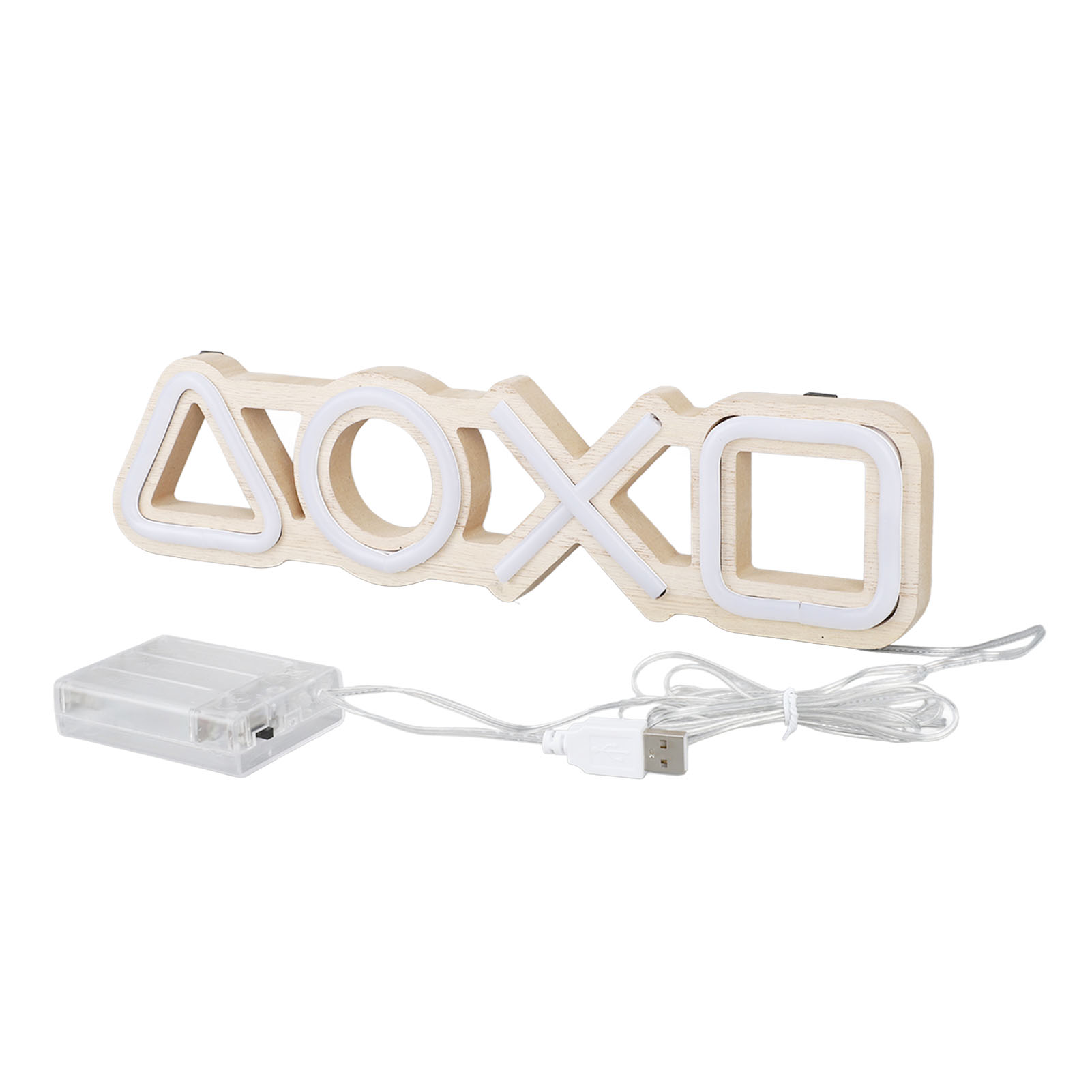 Ps5 Led-neonreklame – Rosa Holz- Und Pvc-lichtpaneel, 34,5 Cm, Gaming-dekoration
