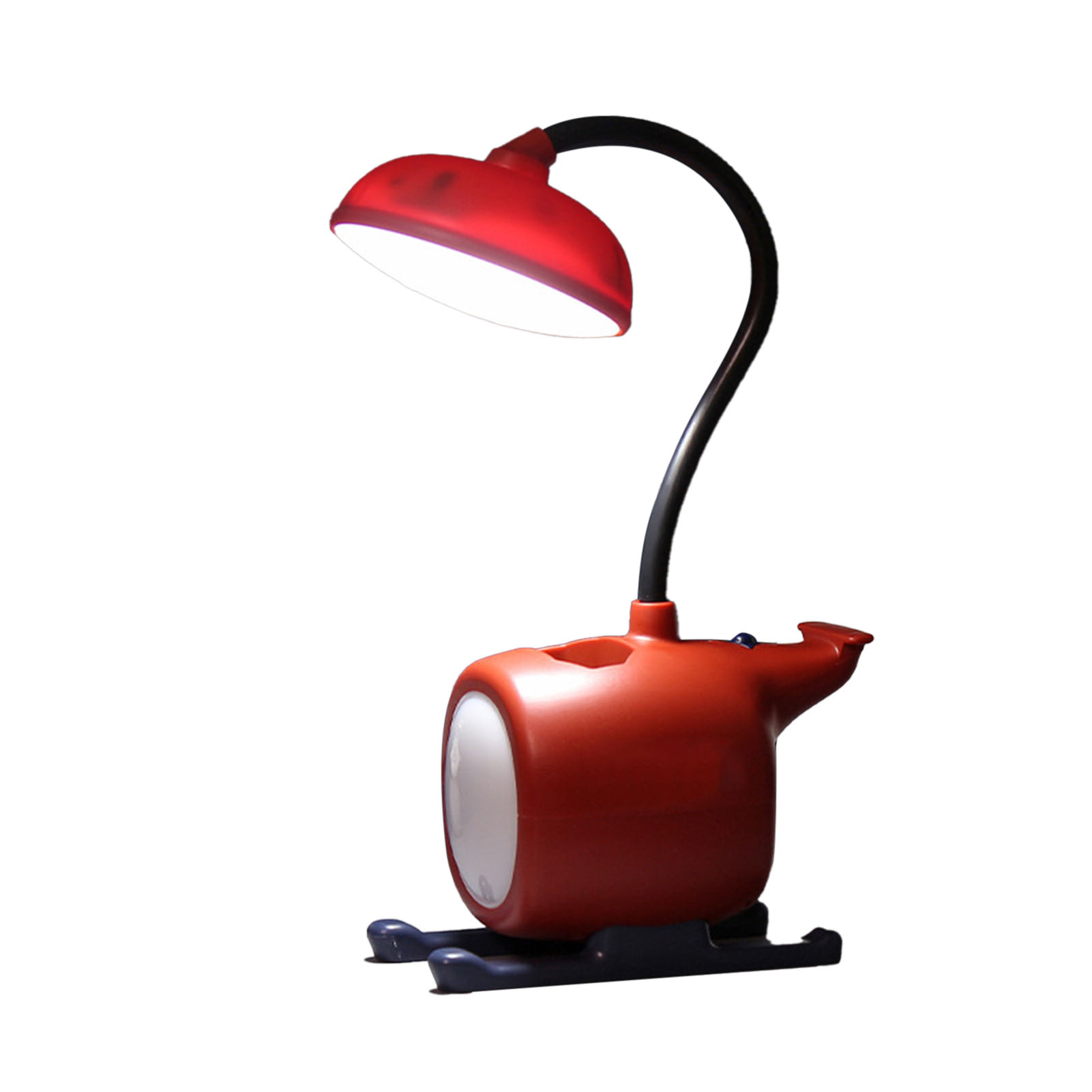 Wiederaufladbare, Faltbare Led-schreibtischlampe Im Flugzeugstil, Rotes Abs, Augenschutz, Verspieltes Design, Kompakt, 160 G, Ideal Zum Lesen Und Arbeiten