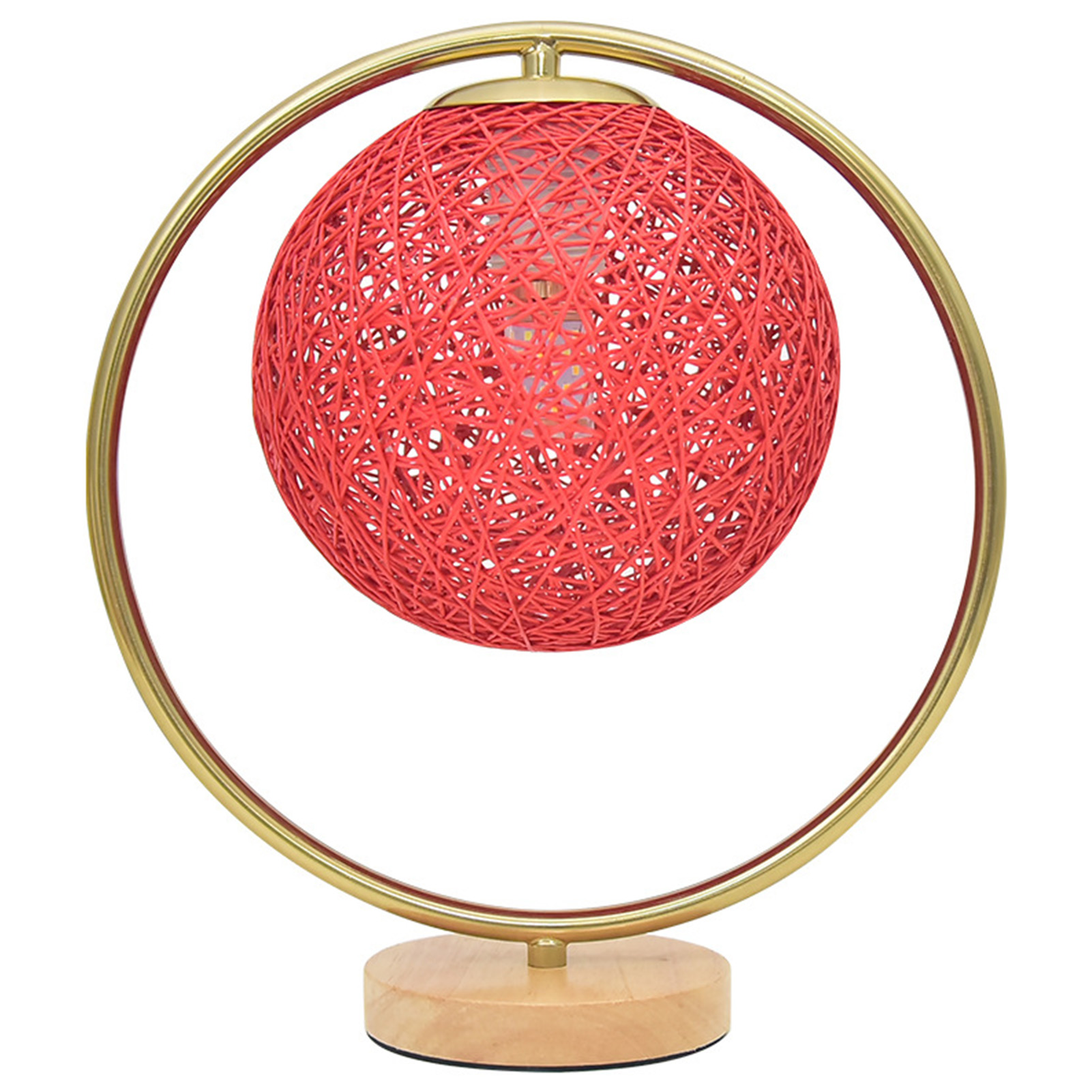 Rote Rattan-nachttischlampe, Ø 25 Cm, H 28 Cm, Romantisches Design, Sanftes Led-licht Für Schlafzimmer, Hochzeit, Elegante Und Intime Dekoration