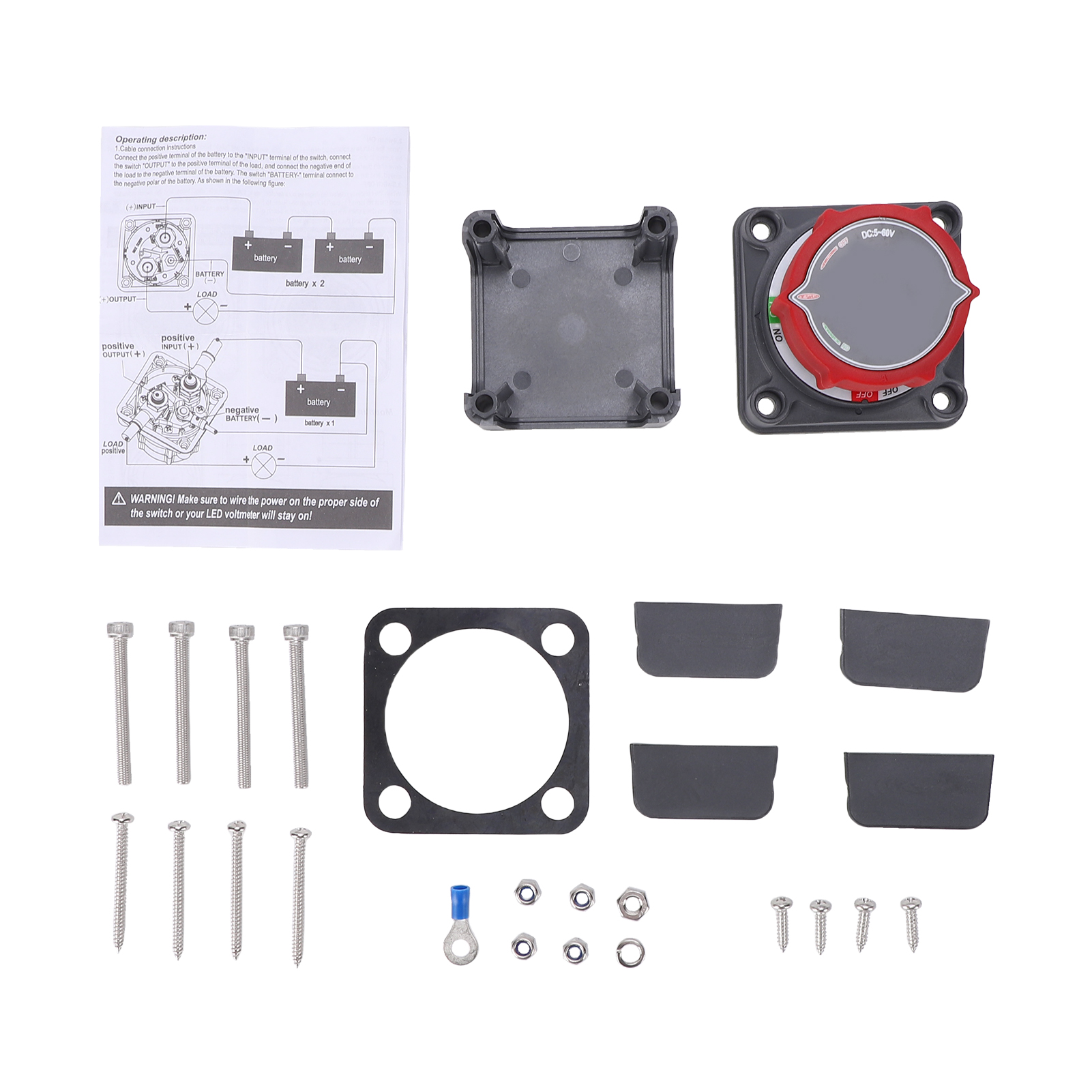 Toivize 250a 12-60v Batterietrennschalter Mit Digitalem Led-voltmeter Für Wohnmobile Und Boote