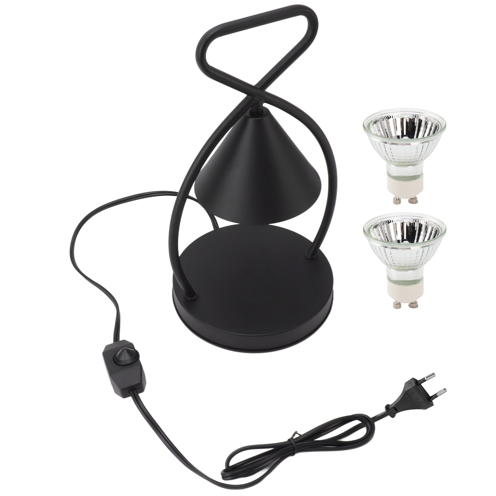 Toivize Wachswärmerlampe Aus Eisen Mit 2 Gu10-glühbirnen, Dimmschalter, Elegantes Design Für Duftkerzen