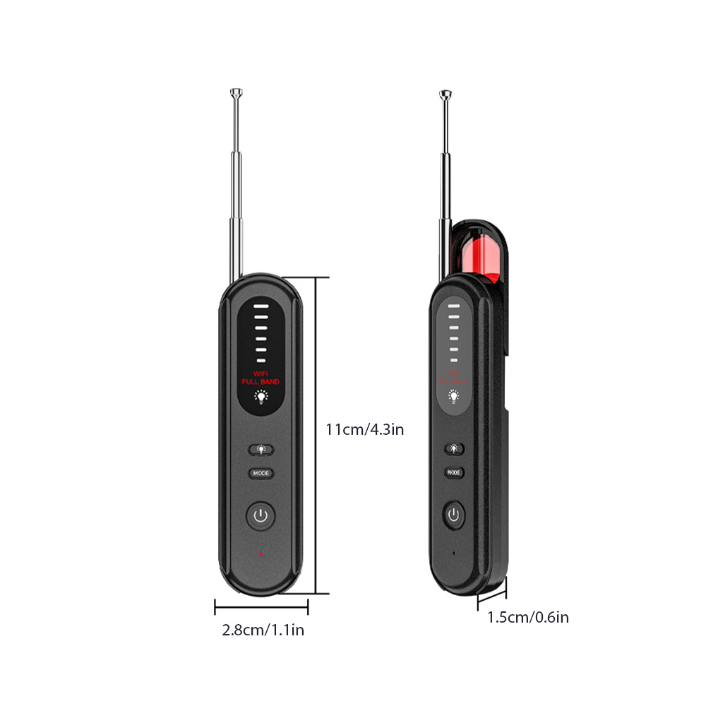 Détecteur De Caméras Toivize T01 Noir Compact Anti-espionnage Rf Et Infrarouge Pour Voyage Hôtel Bureau Voiture Sensibilité Réglable