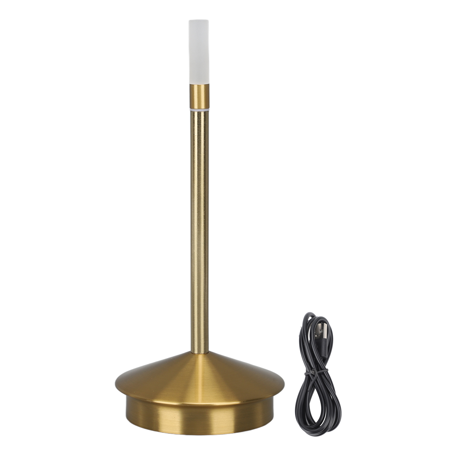 Kabellose Led-tischleuchte, Goldenes Kerzen-design, 24,5 Cm, Wiederaufladbar, Usb-c, Touch-steuerung, Dimmbar, Elegantes Design, Warmes Ambiente