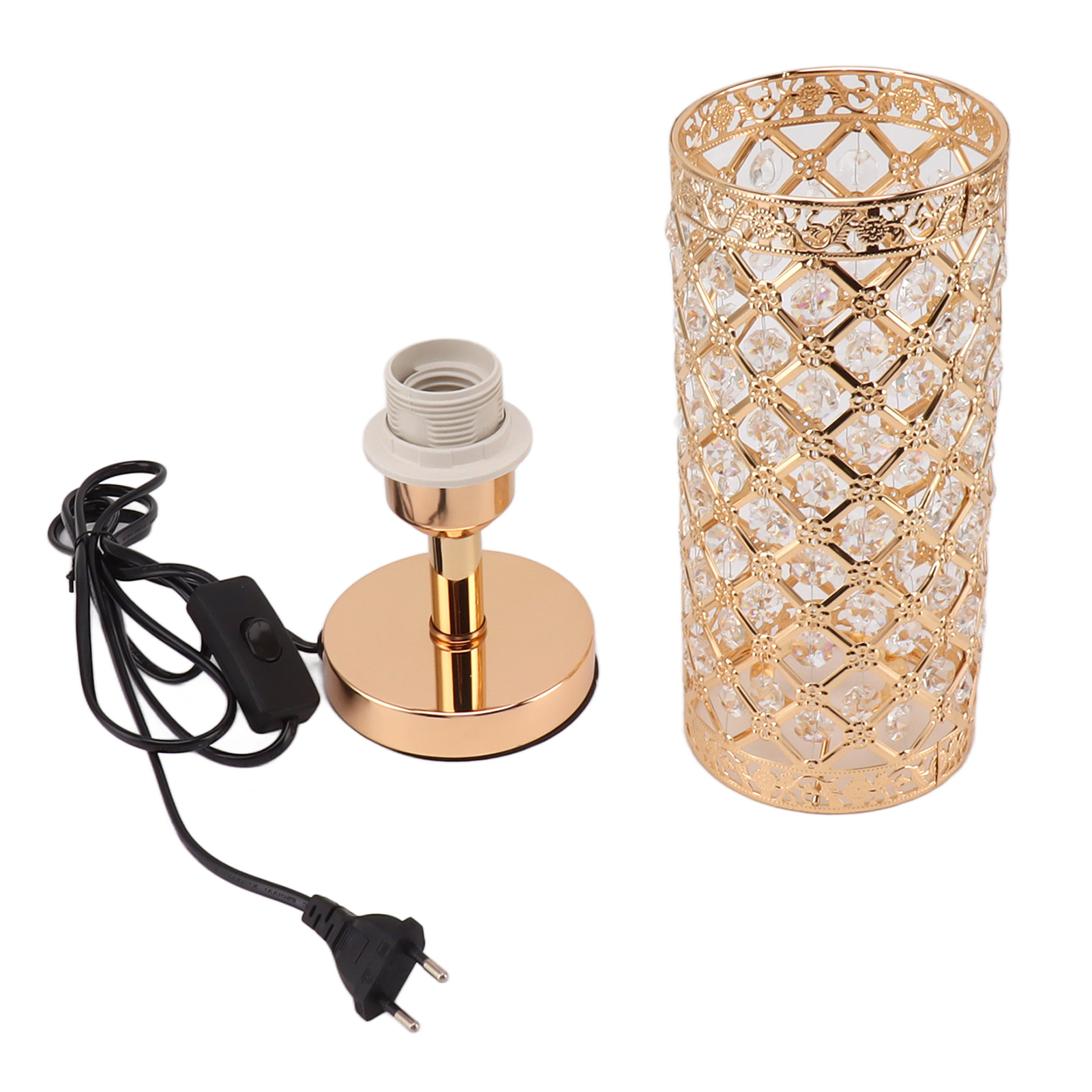 Toivize Tischleuchte, Goldkristall, Diamantschirm, 32,5 Cm, E26