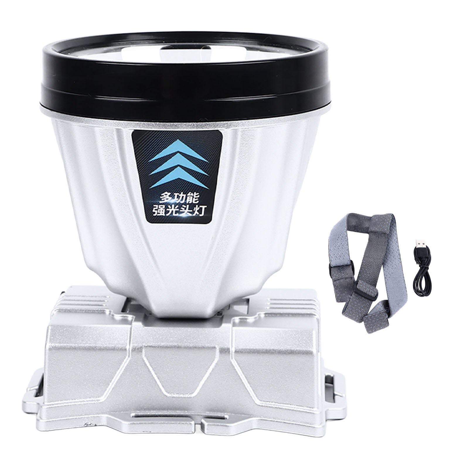 Toivize Wiederaufladbare, Ultrahelle, Wasserdichte 90000lm-stirnlampe, Silber
