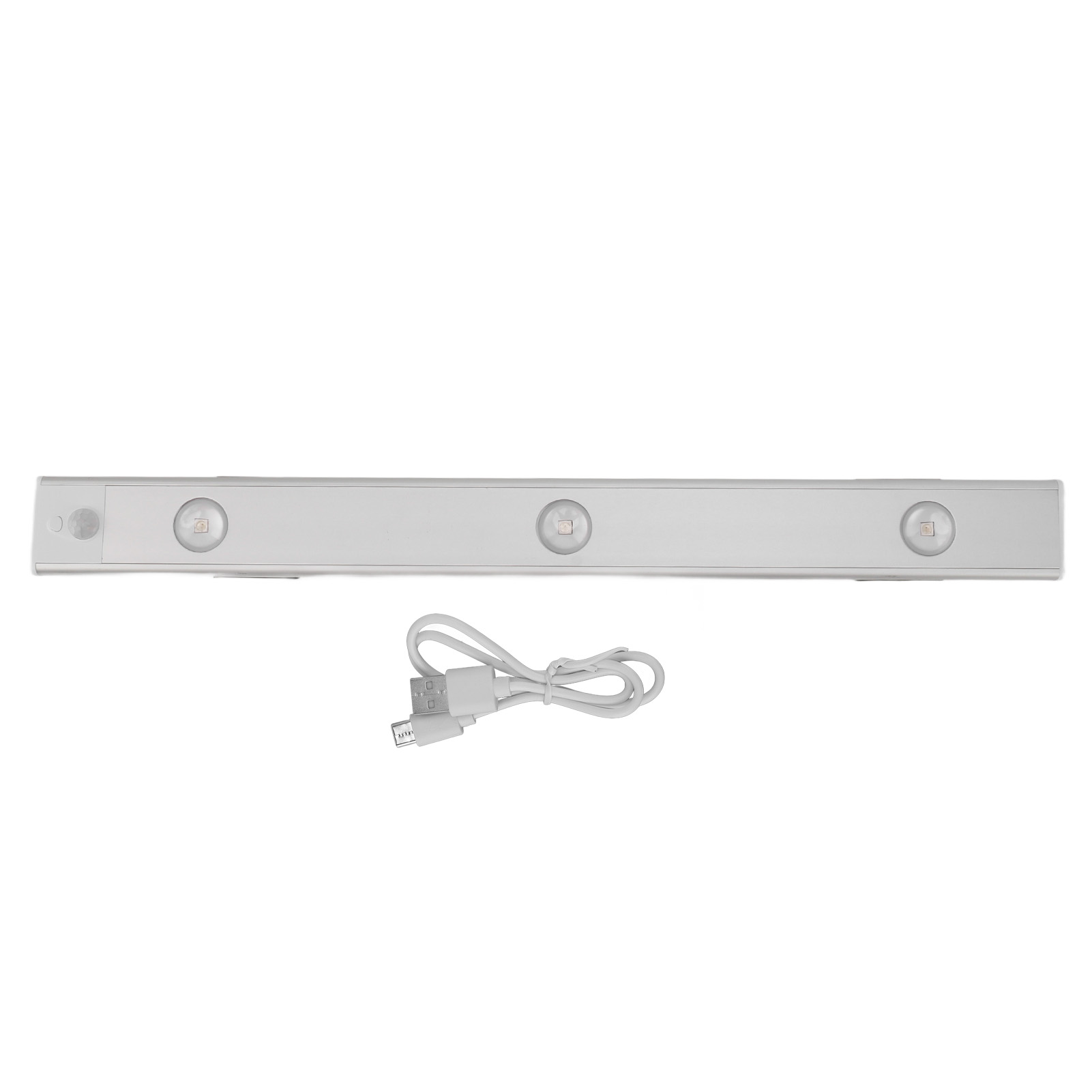 40 Cm Große, Silberne Led-unterbauleuchte Mit Magnetverschluss, Bewegungssensor, Stufenloser Dimmfunktion, Usb-aufladung, Aluminium