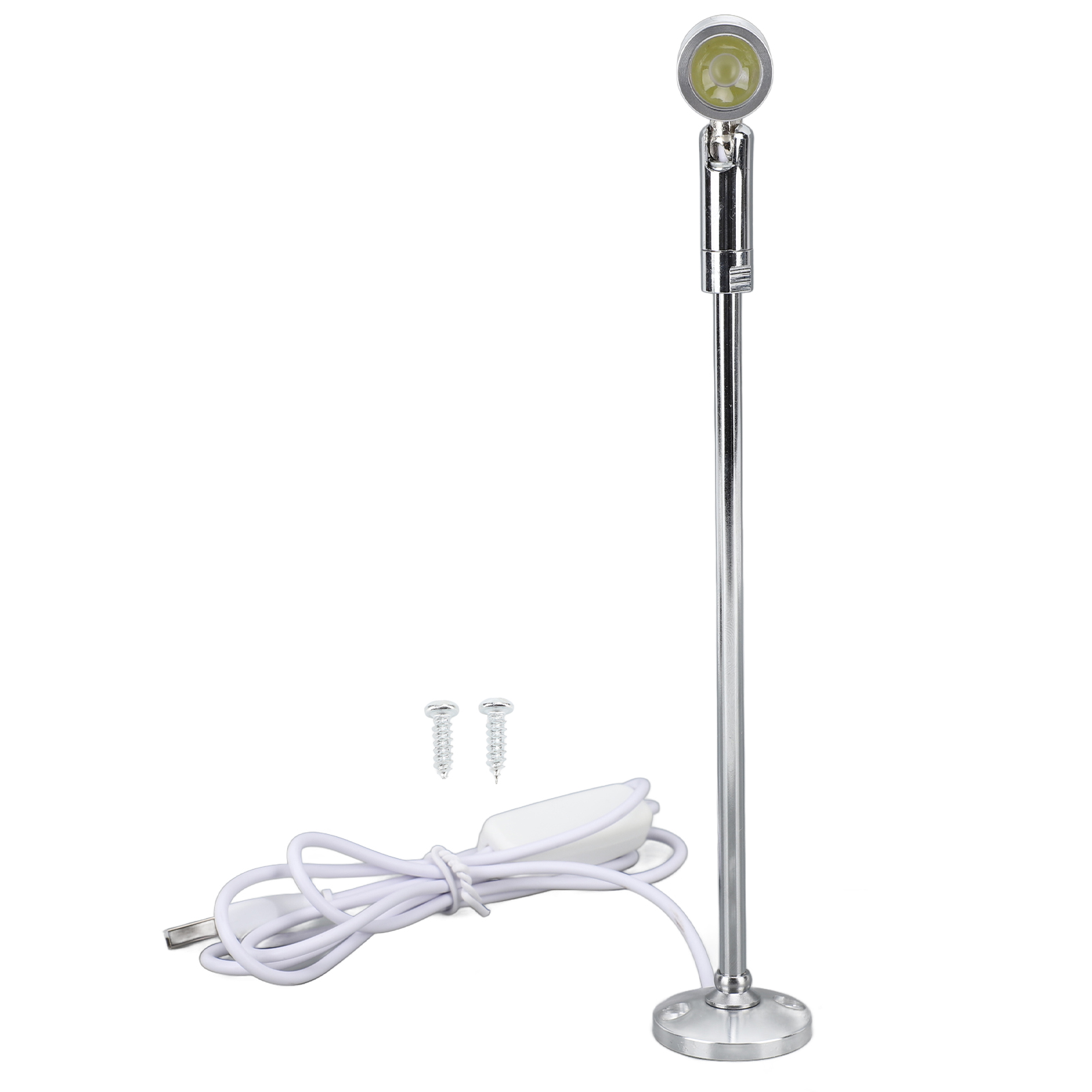21 Cm Led-bodenstrahler Aus Silberfarbenem Aluminium, Natürliches Licht, Usb-anschluss, Verstellbar, Für Schmuckpräsentation, Gemälde, Modernes Beleuchtungsdesign
