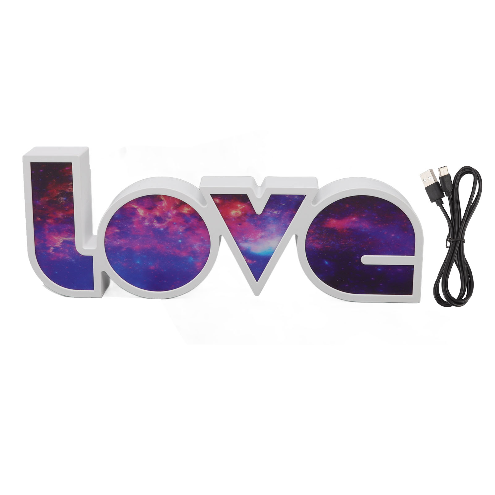 Boîte Lumineuse Led Love En Abs 36x13cm Déco Chambre Lumière Blanche Fixe Usb Ou Piles Aaa Design Romantique Élégant