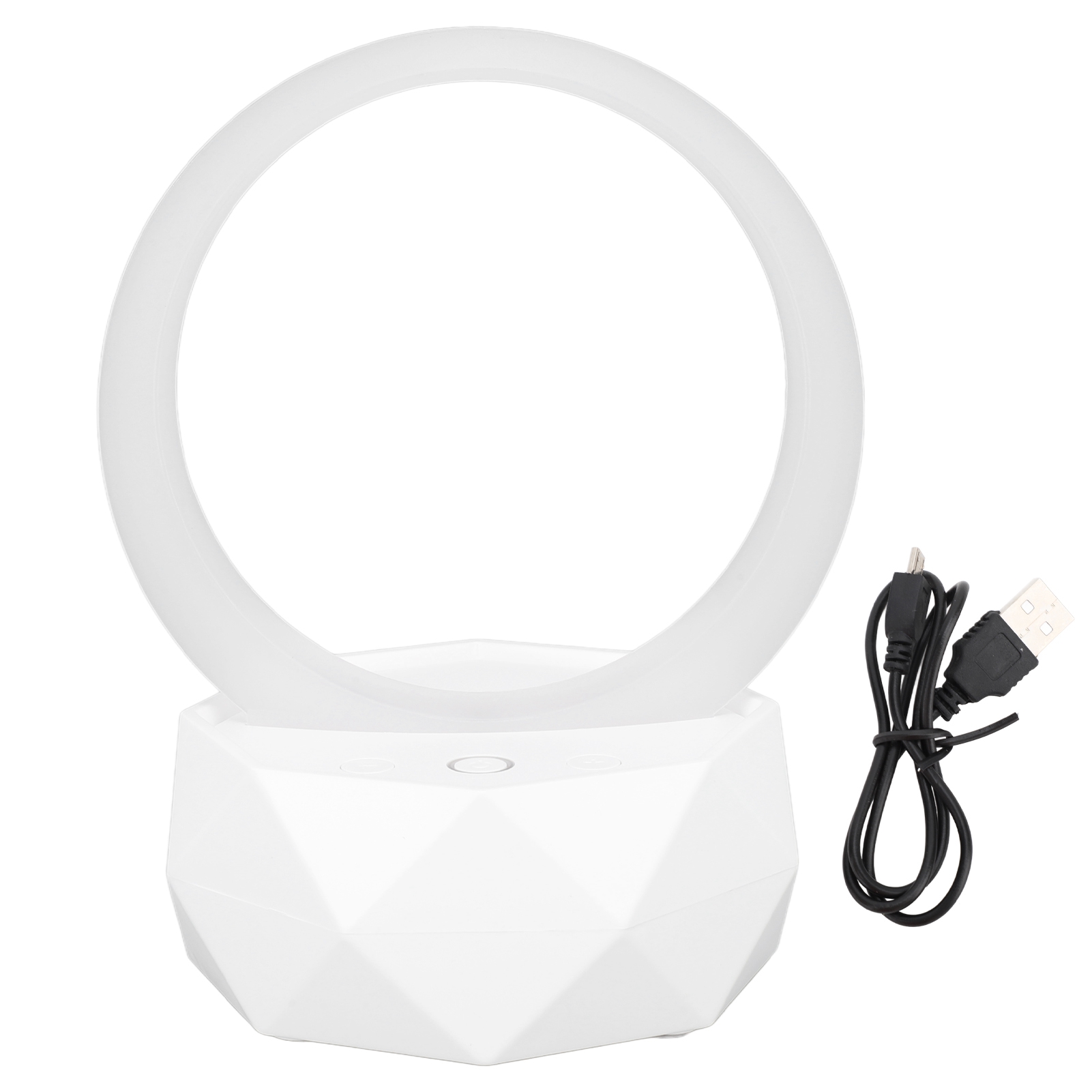 Tragbarer Bluetooth-lautsprecher Mit 7-farbigem Led-nachtlicht, Usb-aufladbarer Nachttischlampe, Klarem Klang Und Beruhigender Atmosphäre, Weiß