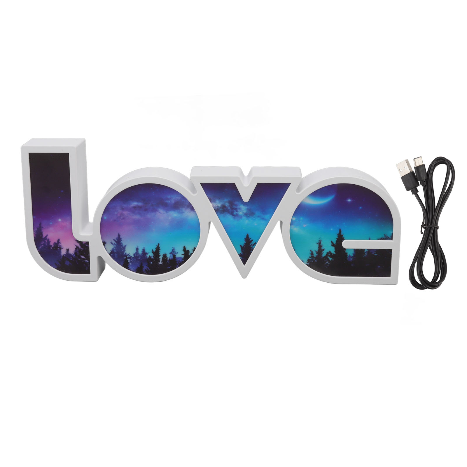Boîte Lumineuse Led Love, Décoration Murale Romantique En Abs Blanc, Éclairage Doux Usb/piles Aaa, 36x13cm Pour Chambre