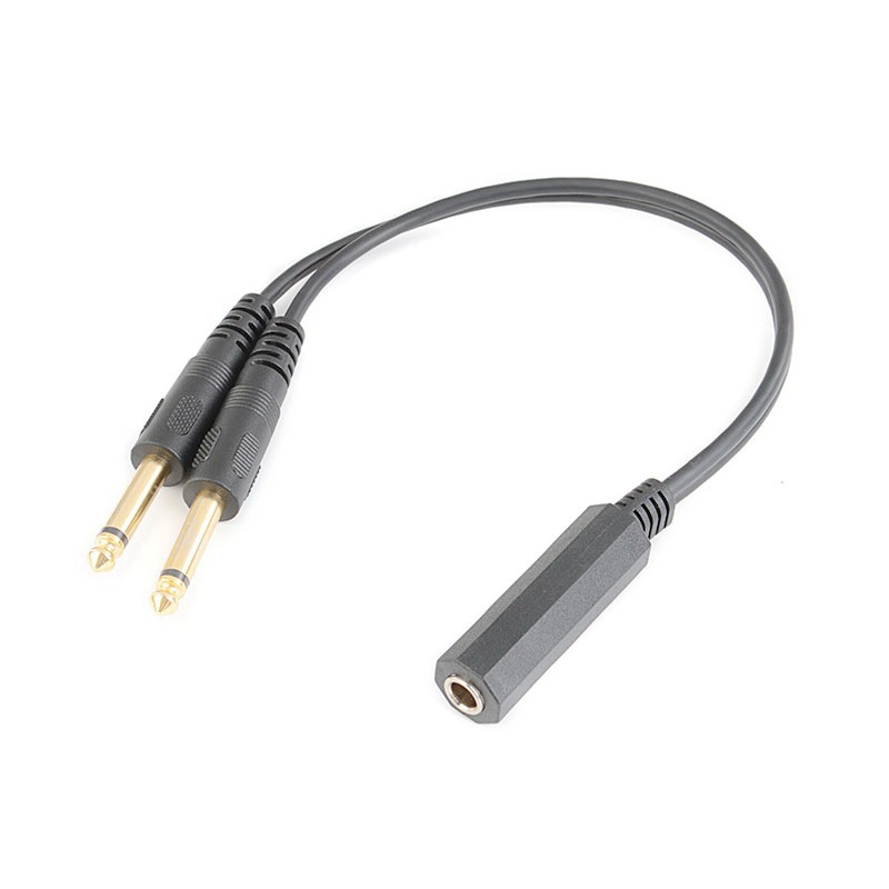 1 Auf 2 6,5 Mm Vergoldetes Audio-adapterkabel, Verzinntes Kupfer, 6,35 Mm Buchse Auf 2 X 6,35 Mm Stecker, Für Verstärker, Mischpulte Und Monitore.