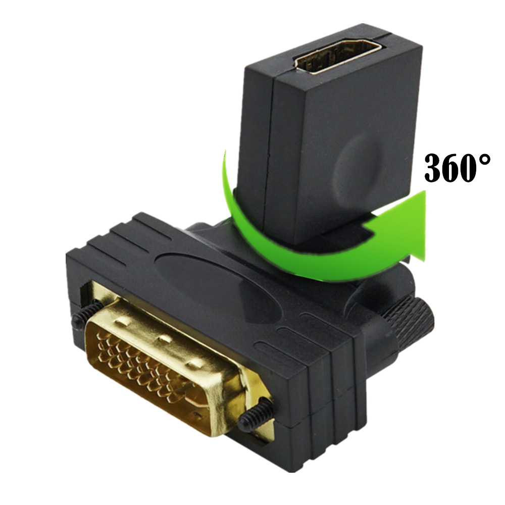 24+1-stecker Auf Hd-buchse Dvi-adapter, 360° Drehbar, 180° Rechtwinkliger Dvi-stecker Auf Hd-buchse Mit Kippschalter