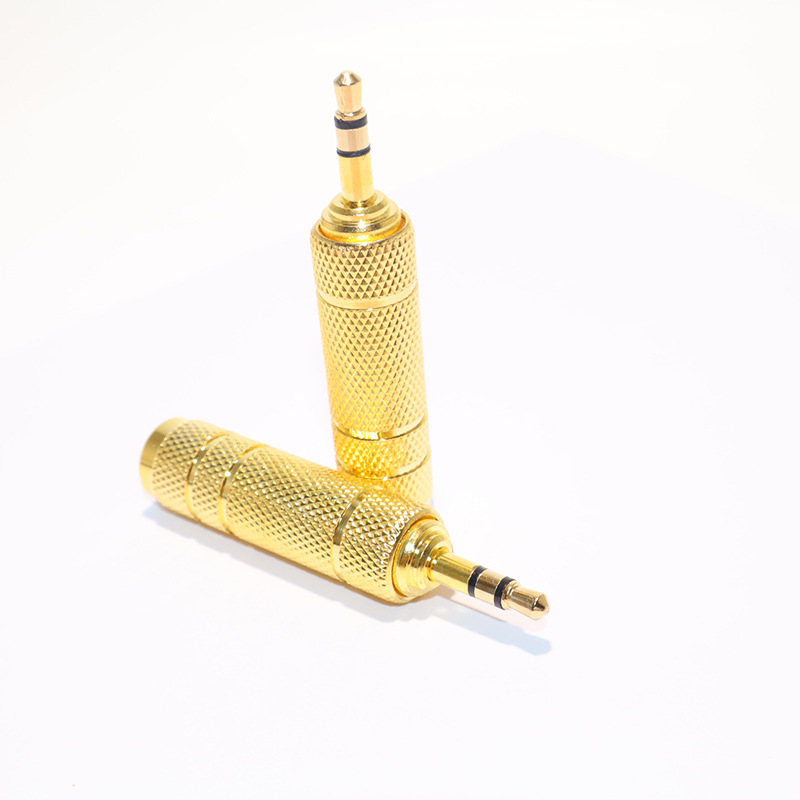 3,5"-stecker Auf 6,35"-buchse Stereo-audioadapter, Klein Auf Groß, Zweikanal, 3,5" Vergoldet Auf 6,35" Ganzmetall.