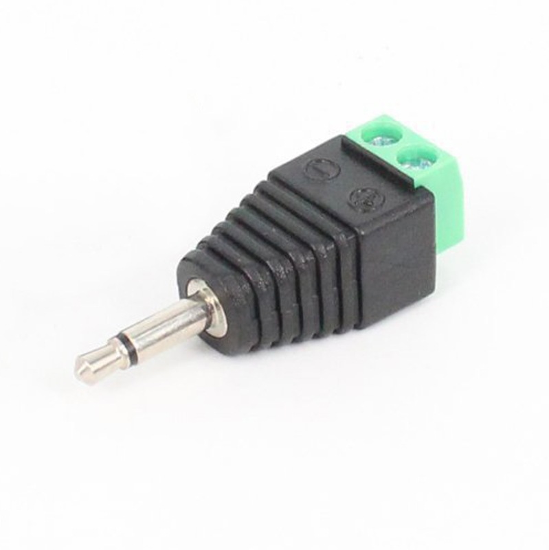 3,5-mm-mono-audiostecker Mit Lötfreiem Anschluss, 3,5-mm-zweiteil-kopfhörerstecker, Mono Mit Grünem Anschluss.