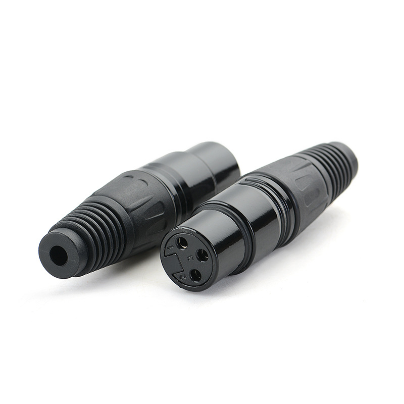 3-poliger Weiblicher Xlr-stecker Mit Schwarzem Ring, 3-poliger Symmetrischer Xlr-stecker, Universell Für Audiogeräte, Mikrofone, Tuner Und Lautsprecher.