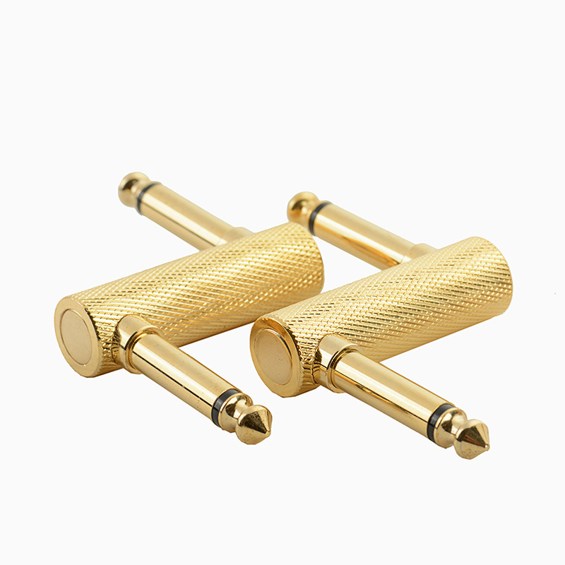 6,5-mm-mono-audioadapter, Vergoldetes Kupfer, L-förmig, Für E-gitarren-/piano-verstärker.