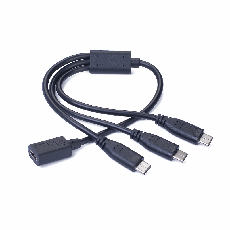 Adapter 1 Auf 3 Port Typ-c Weiblich Auf 3 Port Typ-c Männlich, Inklusive Smartcard, 3a Datenkabel Für Mobiltelefon/tablet Und 15w Ladekabel.