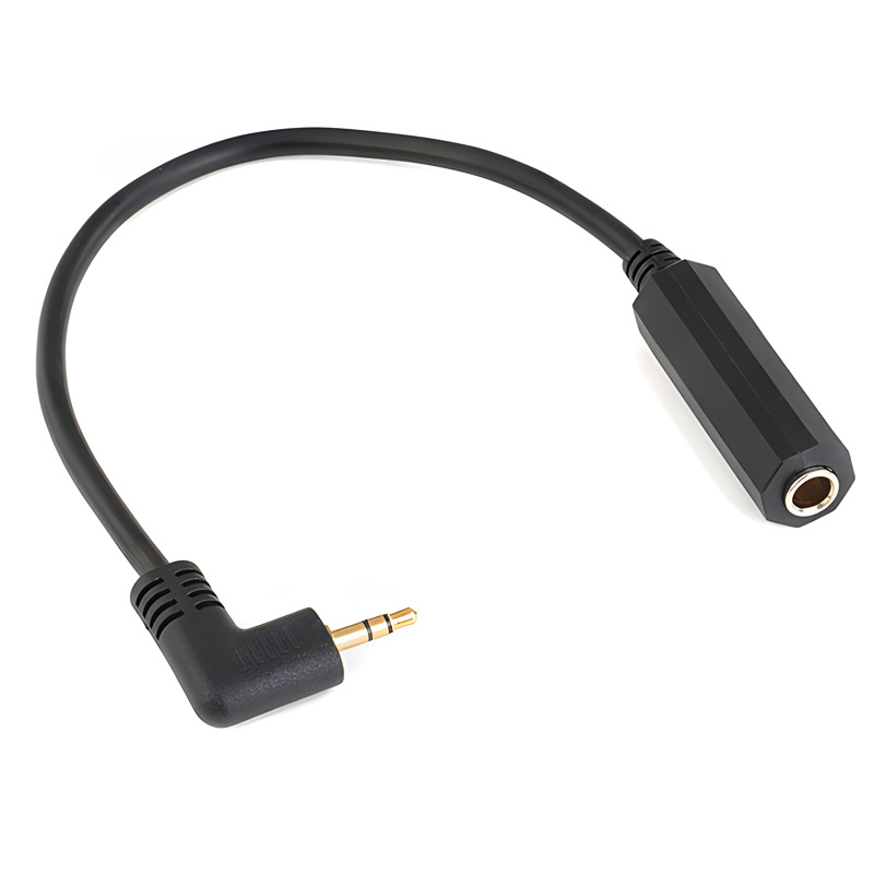 Adapterkabel 3,5-mm-stecker Auf 6,35-mm-buchse, Vergoldeter Winkelstecker Für 6,5-mm-auf-3,5-mm-e-gitarren-mikrofon-monitoring-kopfhörer.