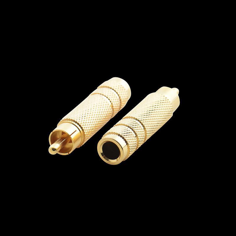 Audioadapter Für Verstärker/mixer: 6,5-mm-av-buchse Auf Vergoldeten Cinch-stecker, 6,35-mm-audio-buchse Auf Cinch-stecker.
