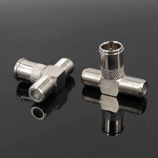 Dreifach-anschlussadapter Für Tv-decoder, Mit Schnellanschlussring (stecker Und Buchse).