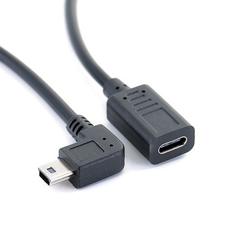 Lade- Und Datenadapterkabel Für Mobiltelefone, Tablets, Kameras, Mini5p-stecker (rechtwinklig) Auf Typ-c-buchse (t-anschluss).
