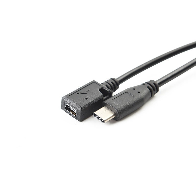 Lade- Und Datenübertragungsadapterkabel Für Android-handys/tablets, Männlicher Type-c-stecker Auf Mini-buchse, Länge 1,5 Meter.