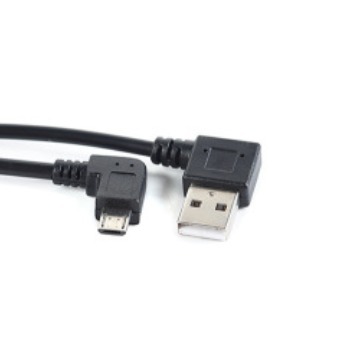 Ladekabel Für Android-handys/tablets Mit Zwei Abgewinkelten Steckern: Usb-stecker Rechtwinklig Auf Micro-5p-stecker Linkswinklig.
