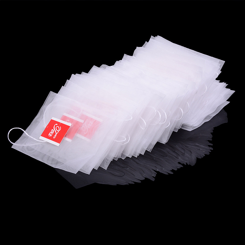 Lebensmittelechte Nylon-filterbeutel, Einweg-teebeutel, Dreieckige Packungen, 5,8 X 7 Cm, 100 Beutel Pro Packung.