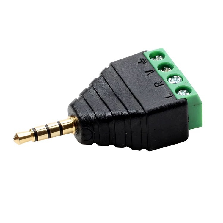 Lötloser, Dreiringiger, Vierteiliger Stereo-audiostecker Für Kopfhörer Mit 3,5-mm-klinkenstecker Und Klemmenblock. Diy-zubehör.
