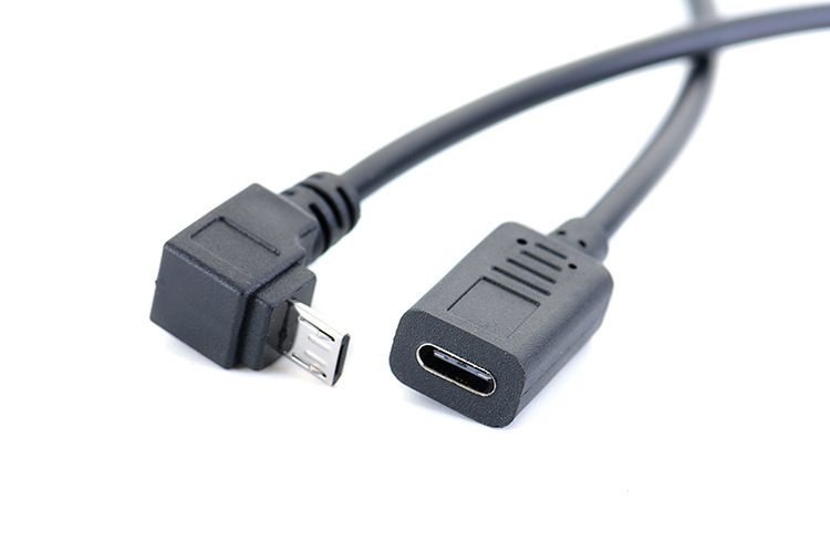 Micro 5p Stecker Rechtwinklig Auf Typ-c Buchse Lade- Und Datenadapterkabel, Universell Für Android-handys Und -tablets.