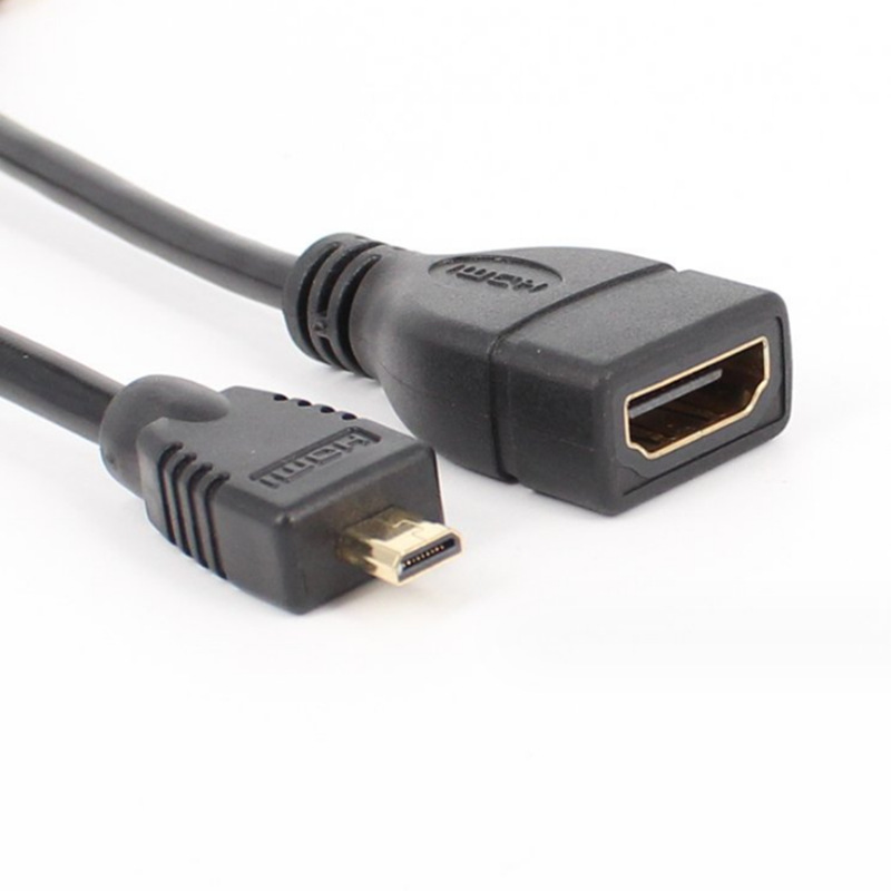 Micro-hdmi-zu-hdmi-adapterkabel, Kurzes Kabel, Vergoldet, Klein Auf Groß, 17 Cm.