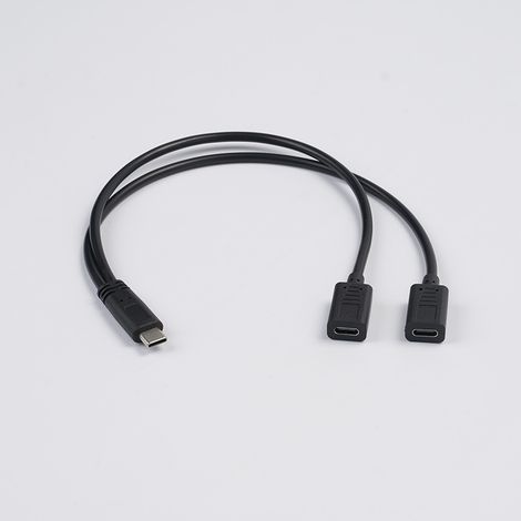 Otg-adapter (stecker Typ-c Auf Zwei Buchsen Typ-c) Für 3a-netzteile Von Mobiltelefonen Und Tablets, 15w-ladekabel.