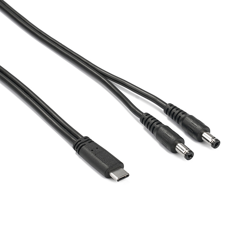 Pd-zu-dc-kabel, Typ-c Auf Zwei 5,52,5 Mm 20v Schnellladekabel Für Laptops, Pd-leiterdraht, 1 Meter.
