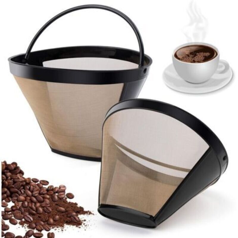 Permanente Kaffeefilter – 2er-pack – 100 Mesh, Wiederverwendbar – Kompatibel Mit Kaffeemaschinen – Spülmaschinenfest – Für Küche/büro/café