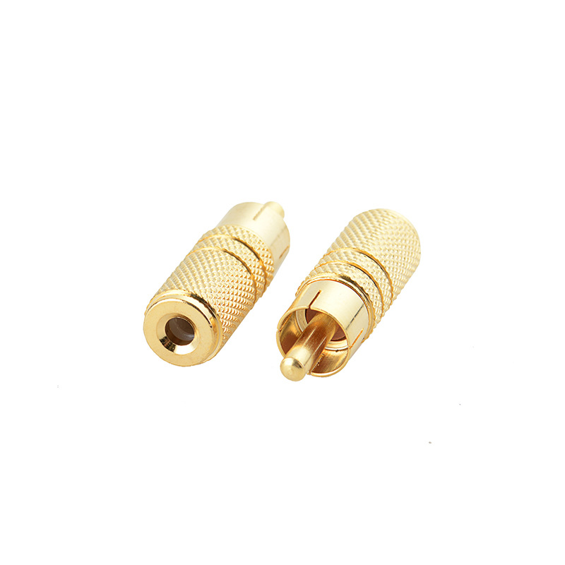 Rca-stecker Auf 3,5-mm-klinkenbuchse Audioadapter, Komplett Aus Metall Und Vergoldet.