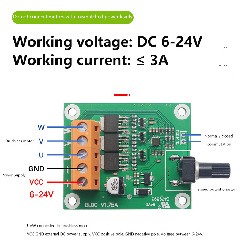 Steuerplatine Für Bürstenlose 6v-, 12v- Und 24v-gleichstrommotoren, Drehzahlregler Für Lüftermotoren Von Optischen Laufwerken Oder Festplatten.